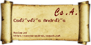 Csávás András névjegykártya