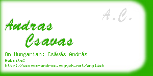 andras csavas business card