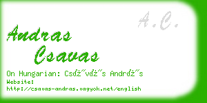 andras csavas business card